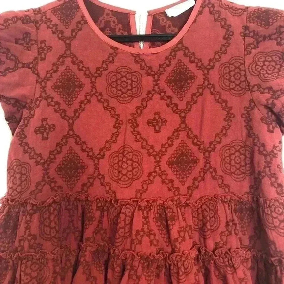 Altar’d State  Boho Embroidered Shirt Red Sz Medium - Picture 6 of 16